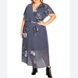 NWT - City Chic Bouquet Dress - Slate